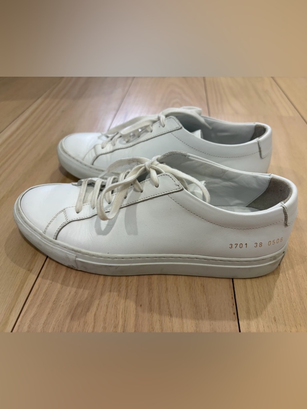 Common Projects Original Achilles White Low-Top Leather Sneakers - Picture 2 of 11